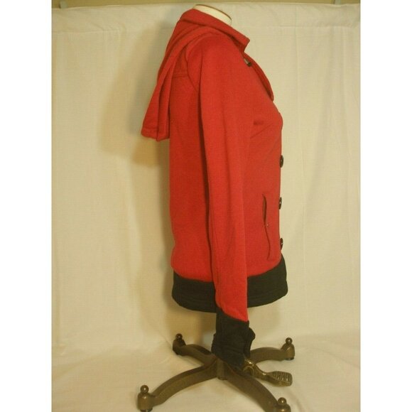 Wet Seal: Women's Red Double Button Hooded Size Medium Jacket - Picture 3 of 4